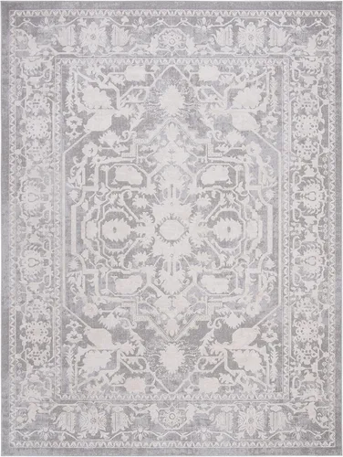 Miniatura 3 de Safavieh Reflection Collection RFT665C - Alfombra de 8 x 10 pies, gris claro y crema, bohemio, desgastado, no se desprende, de fácil cuidado