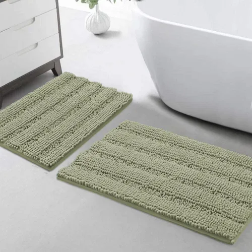 Miniatura 49 de Turquoize Alfombras de Baño de Chenilla Peludas Alfombra de Baño Antideslizante Gruesas Alfombras Peludas para Baño Chenilla Juego de Alfombra