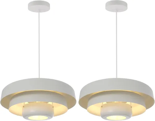 Lámpara colgante industrial de 13.8 pulgadas, 2 paquetes, lámpara colgante de metal vintage para isla de cocina, lámpara colgante moderna de