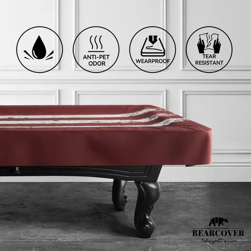Miniatura 4 de Cubierta para Mesa de Billar BEARCOVER, Accesorios de Mesa de Billar de Piel Sintética Resistente Impermeable para Interior/Exterior, Accesorios