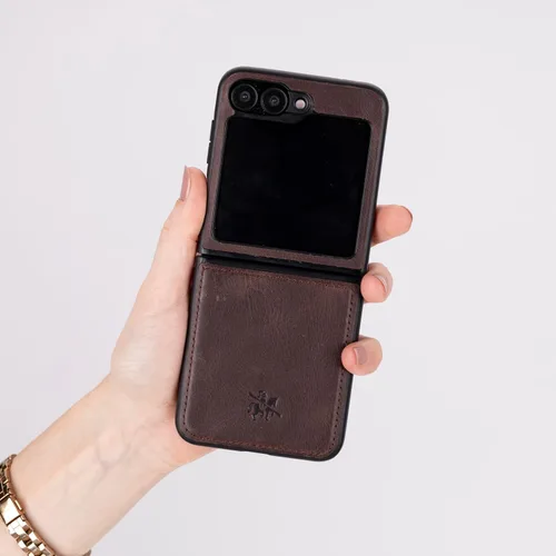 Miniatura 5 de VENITO Lucca - Funda para Samsung Galaxy Z Flip 6, hecha a mano, máxima protección con piel de grano completo, funda de alta calidad para Samsung
