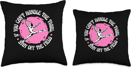 Miniatura 3 de Baton Twirler & Majorette Twirl Dancer Apparel Can'T Handle Stay Off The Field, almohada giratoria de Baton, 16 x 16 pulgadas, multicolor