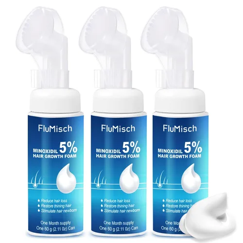 Miniatura 10 de FluMisch 5% de espuma de minoxidil para hombres, 5% biotina y 5% mininoxidil uso para el crecimiento del cabello, ralentiza la pérdida de cabello
