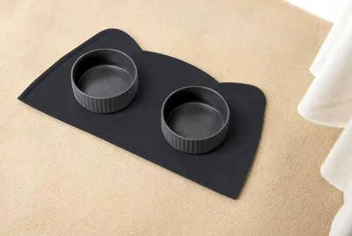 Miniatura 6 de OHMO - Tapete de silicona para comida para gatos, tapete de alimentación de mascotas para el suelo, antideslizante e impermeable, bandeja para agua