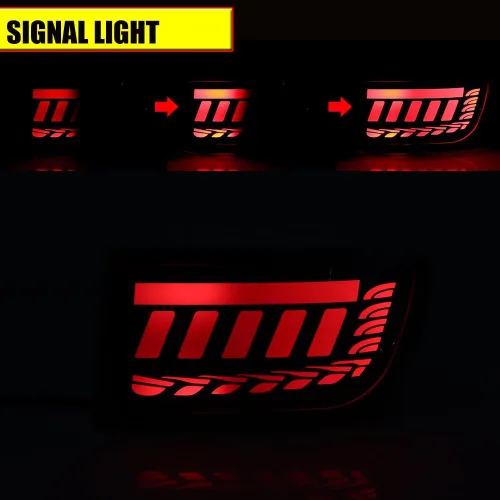 Miniatura 6 de para 2003-2005 Toyota 4Runner, 2002-2009 Toyota Land Cruiser Prado 120 Reflector de Parachoques Trasero Señal de Giro Secuencial Luz de Freno Luces