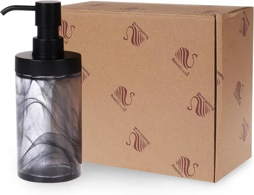 Miniatura 6 de Dispensador de jabón, dispensador de jabón de manos de vidrio abierto de 12.5 onzas, dispensador de jabón de manos para baño y cocina, dispensador