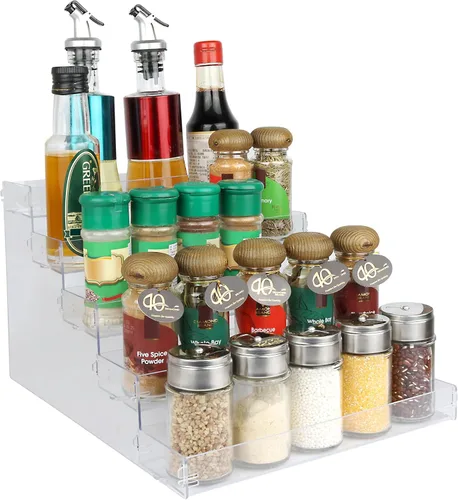 Miniatura 11 de ELEGANTLIFE Estante para especias, no necesita herramientas y no tiene pegamento acrílico penetrante, ensamblaje autoderivado, estante de especias