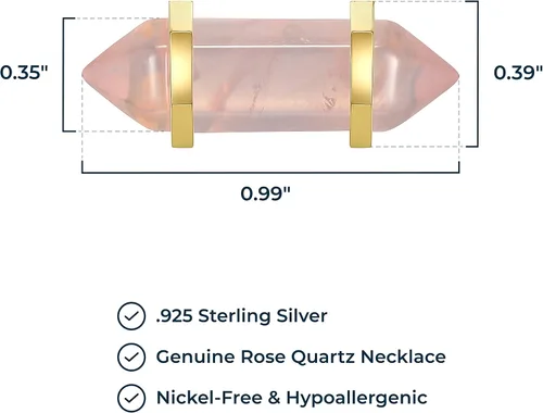 Miniatura 3 de MORGAN & PAIGE Quartz Crystal Necklace Chakra for Women Teens and Girls - 18K Yellow Gold Plated Sterling Silver Healing Dainty Pendant, Clear Stone