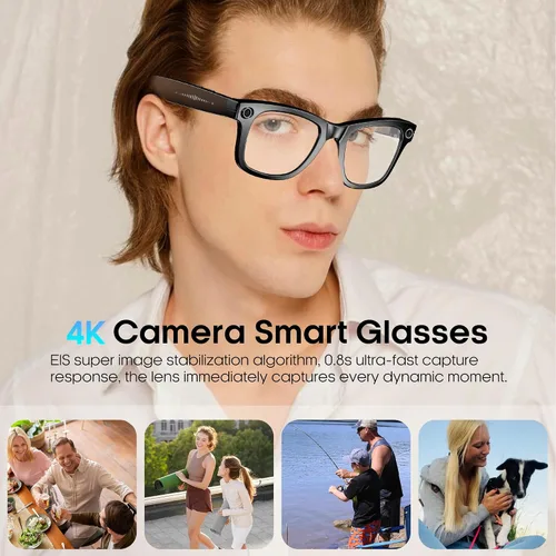 Miniatura 3 de Yowow BIT Gafas de Cámara Inteligente 4K AI, Videos HD 1080P, Ultra-Ancho Anti-Vibración, Grabación de Vlog, Traducción AI, Asistente de Voz AI