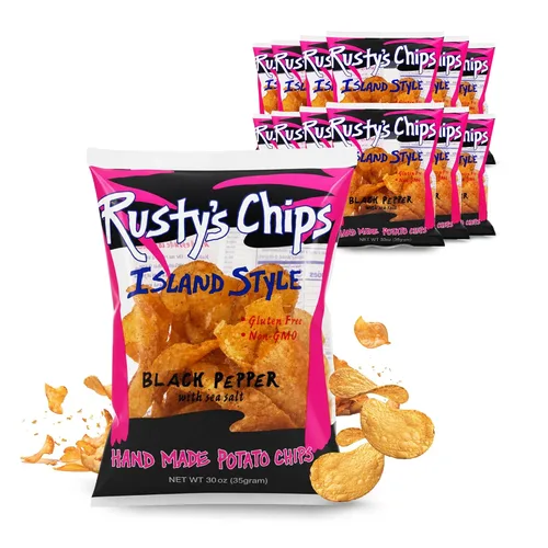 Miniatura 9 de Rusty's Chips - Chips crujientes y saludables para un bocado rápido - Chips sin gluten, sin conservantes, sin OMG, paquete de aperitivos veganos