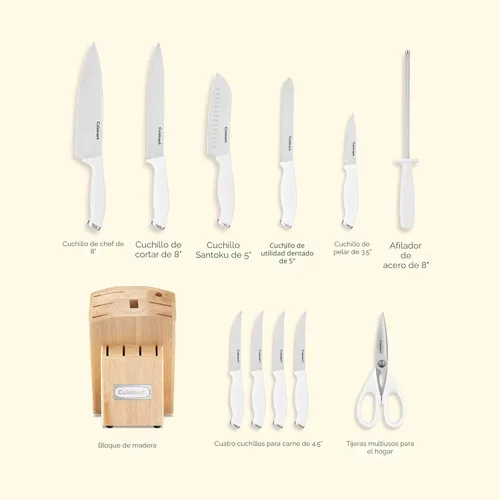 Miniatura 6 de Cuisinart C77SSW-12P - Juego de cuchillos de bloque de 12 piezas con cuchillas de acero para un corte preciso, ligero, acero inoxidable, duradero