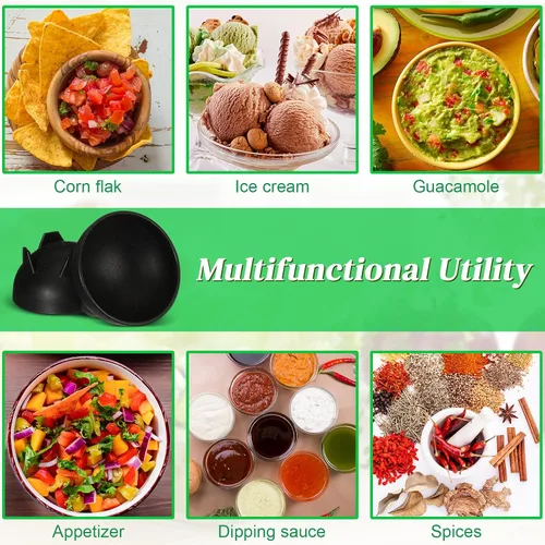 Miniatura 3 de Maxcheck 12 piezas de cuencos de salsa para fiesta de 4.5" de diámetro, cuencos de salsa mexicanos de plástico para guacamole, lindos chips y plato