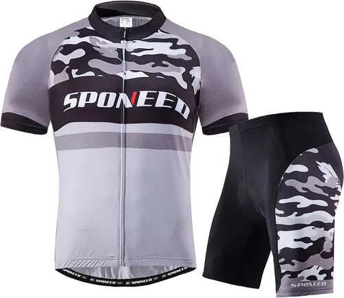 Miniatura 7 de sponeed Conjunto de traje de ciclismo para hombre, camiseta de ciclismo de carretera, pantalones cortos de ciclismo de trianthlon