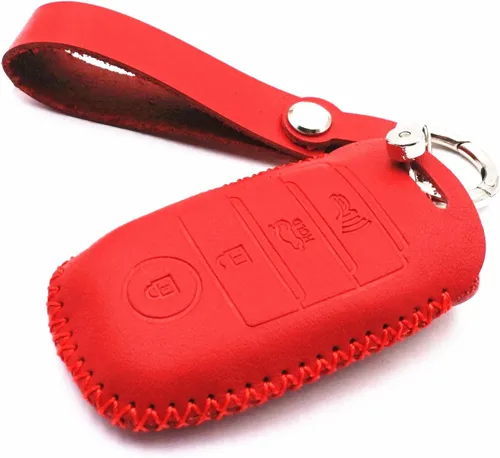 Miniatura 8 de Funda de cuero inteligente con 4 botones para llavero remoto para Kia K3 K6 Optima Cerato Forte Sorento Rio Rio5 Rondo Carens (negro)