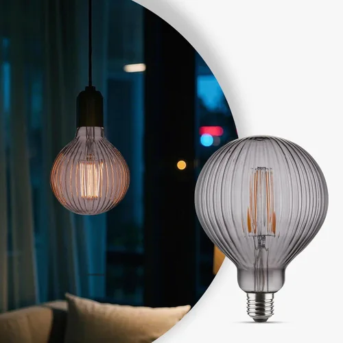 Bombillas LED Edison vintage, globo regulable de 4 W G125, iluminación ambiental blanca cálida de 2200 K para decoración, filamento de jaula de
