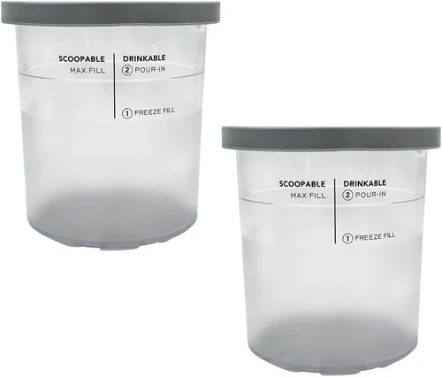 Miniatura 6 de Recipientes de pinta de helado de tamaño familiar XL, compatibles con Ninja NC501 CREAMi Deluxe 11 en 1 para helados y congelados y modelo: NC500
