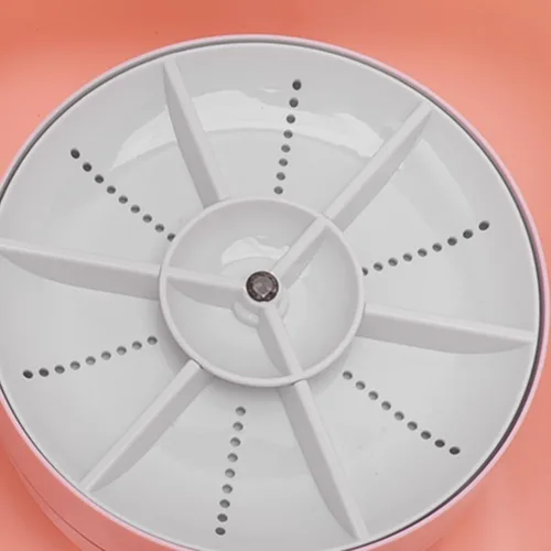 Miniatura 9 de Mini lavavajillas portátil, 8.3 x 8.3 x 7.9 in, 360° de limpieza profunda, vórtice artificial y sonido para encimera lavavajillas para vajilla, Rosa