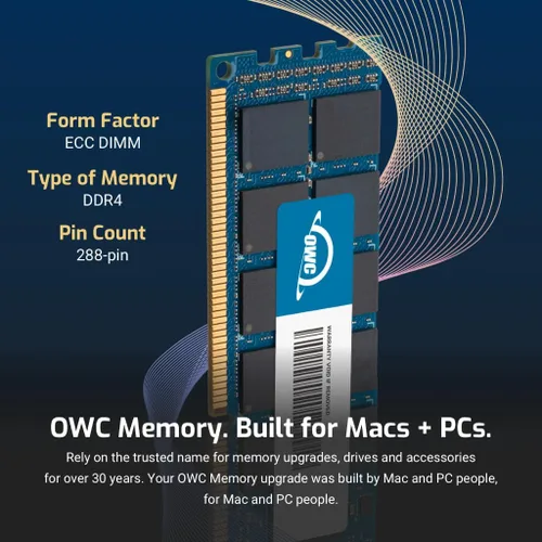 Miniatura 3 de OWC 8GB DDR4 3200MHz PC4-25600 CL22 1RX8 ECC Unbuffered UDIMM 1.2V 288-pin Workstation Server Memoria RAM
