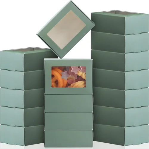 Miniatura 23 de Zonon 30 cajas de jabón para embalaje casero, mini cajas de papel kraft con ventana para panadería, dulces, jabón, embalaje de regalo