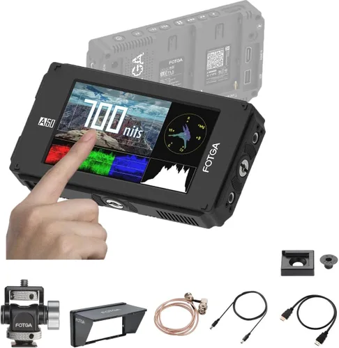 Fotga A50TLS 5 pulgadas FHD IPS DCI-P3 amplia gama de colores pantalla táctil video DSLR cámara monitor de campo, forma de onda, vector, 3D LUT,