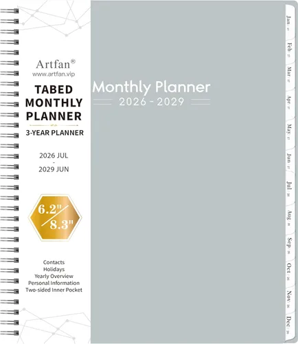 Planificador/Calendario Mensual 2026-2028 - Agenda mensual de 3 años 2026-2028, enero 2026 - diciembre 2028 (36 meses), 9" x 11" (9 x 11 pulgadas),