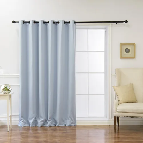 Best Home Fashion Cortina térmica opaca con parte superior con ojales anchos Azul