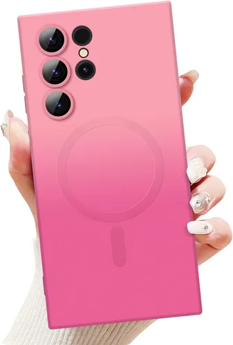 Miniatura 31 de Newseego Funda magnética para Samsung Galaxy S22 5G, funda de silicona líquida suave de lujo, antiarañazos, a prueba de golpes, protector completo