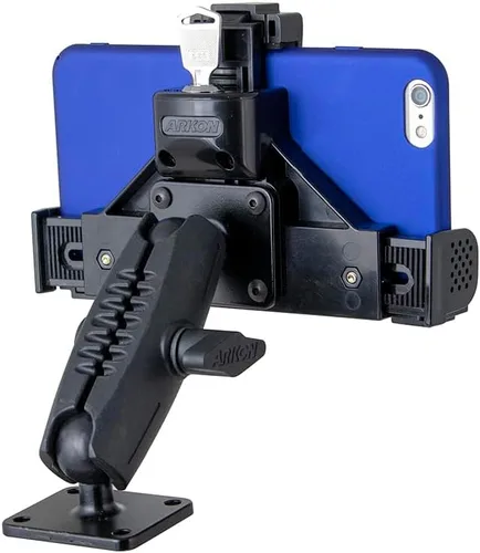 Miniatura 6 de ARKON Soporte de teléfono robusto con bloqueo con base de taladro AMPS de metal de 4 agujeros