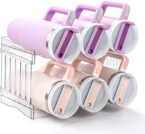 Gracenal Organizador de botellas de agua para accesorios de taza Stanley, organizadores de gabinete y almacenamiento para vaso Meoky de 40 onzas con