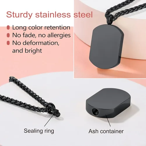 Miniatura 166 de FindChic Collares personalizados con urna para cenizas, barra vertical, gato, luna, reloj de arena, garra de perro, acero inoxidable, chapado en oro