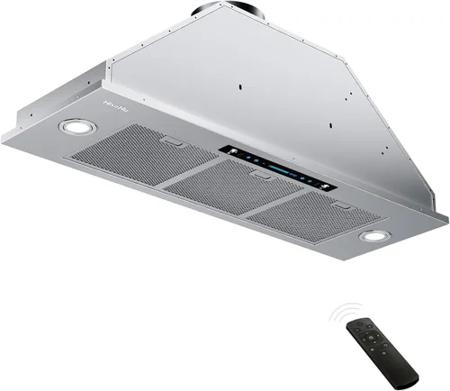 Miniatura 8 de HisoHu Campana Extractora Empotrable de 30 Pulgadas / 36 Pulgadas, 900 CFM con Conductos Convertible sin Conductos (Kit Incluido), Campana