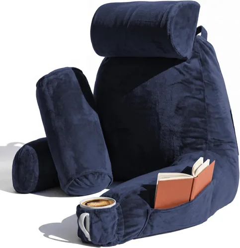 Miniatura 50 de Nestl Almohada de lectura para niños y adolescentes con espuma viscoelástica triturada, almohadas de respaldo para leer, ver y jugar, uso