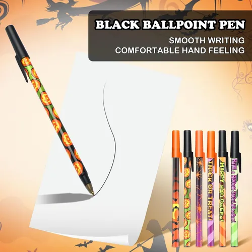 Miniatura 4 de Pajean 960 Sheets Halloween Sticky Notes Set 48 Pcs Pumpkin Owl Funny Ballpoint Pens with 48 Pad Sticky Notepad for Halloween Party Favor Gift