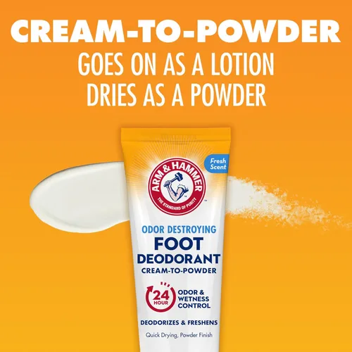 Miniatura 3 de Arm & Hammer Desodorante de Crema a Polvo para Pies, Protección de 24 Horas contra el Olor y Humedad, Antitranspirante Eficaz y de Larga Duración