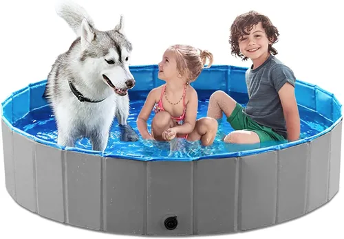 Jasonwell Piscina plegable para perros y mascotas, piscina plegable para mascotas, bañera para niños, piscina para cachorros, perros pequeños, Mdf