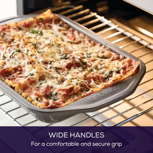Miniatura 4 de Circulon Total Bakeware - Juego de horno tostador antiadherente y sartén personal para pizza, 4 piezas