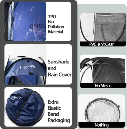 Miniatura 5 de Sports Tent Pop Up Shelter: Flycoop 37" L x 37" W x 63" H Weather Sports Pod for 1 Person Shelter in Winter Portable Camping Tents Outdoor Cold Azul