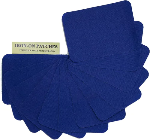Miniatura 7 de Harsgs 12 piezas de parches de hierro para tela con adhesivo fuerte por dentro y por fuera 100% algodón para reparación y decoración de ropa y Negro