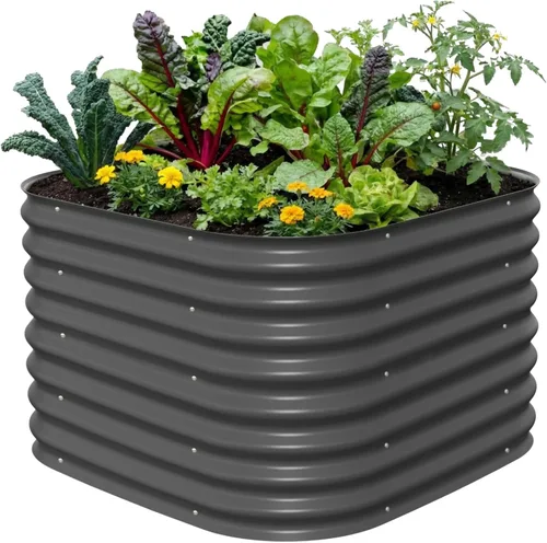 Vego Garden Kits de cama de jardín elevada de 26" extra alta, caja de maceta elevada modular 4 en 1 para verduras, flores, frutas, cama de jardín