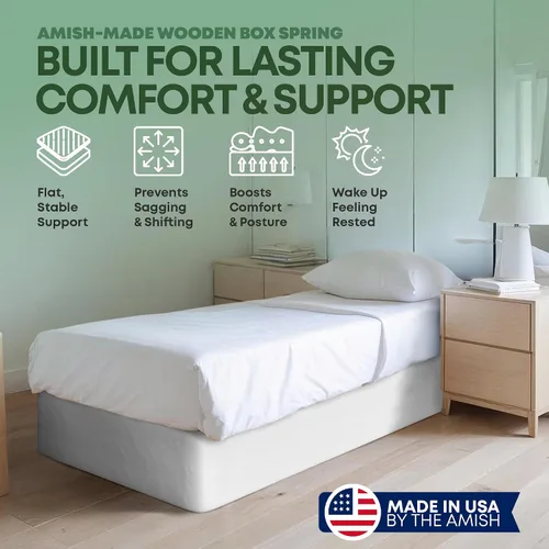 Miniatura 2 de Greaton, 10” Twin Box Spring Only for Twin Size Bed – Amish-Made in The USA – Solid Wood Mattress Foundation with Stable & Quiet Support