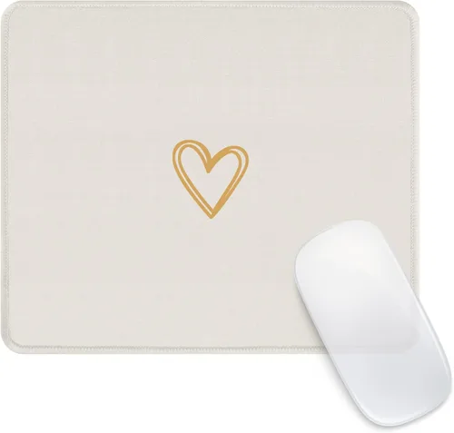 Miniatura 17 de Seorsok Alfombrilla de mouse cuadrada estética con forma de corazón, diseño personalizado para oficina y hogar, alfombrilla de mouse divertida