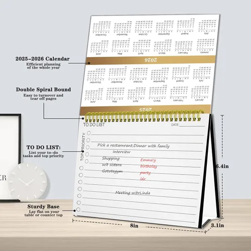 Miniatura 5 de Calendario de escritorio pequeño 2026-2027, calendario de escritorio 2026 de pie, de abril de 2026 a junio de 2027, 8 x 6 pulgadas, calendario