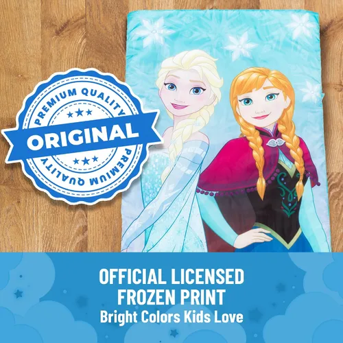 Miniatura 7 de Jay Franco Disney Frozen Sparkle Saco de Dormir - Saco de dormir/bolsa de dormir ligero para niños, acogedor y cálido, con Anna y Elsa