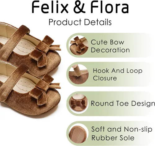 Miniatura 61 de Felix & Flora Zapatos de bebé de suela suave - Zapatos de bebé para caminar, mocasines, suela de goma, zapatos de cuna