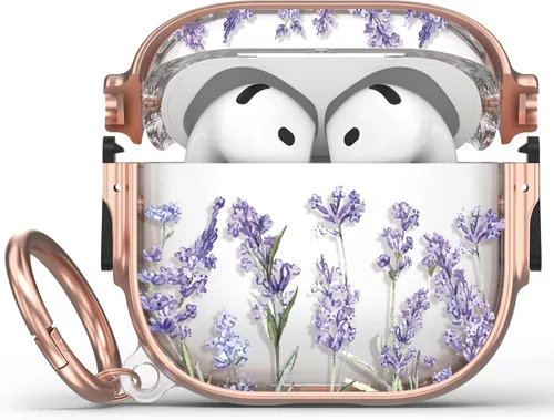 Miniatura 66 de Maxjoy Funda para AirPods 3 con cerradura, bonita funda protectora rígida para AirPod 3 de tercera generación para mujeres y hombres con llavero