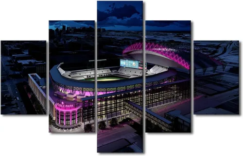 Miniatura 52 de Arte para pared, lienzo para estadio deportivo, arte para pared, diseño de campo de Wrigley en Chicago, pinturas de Chicago, impresiones sobre