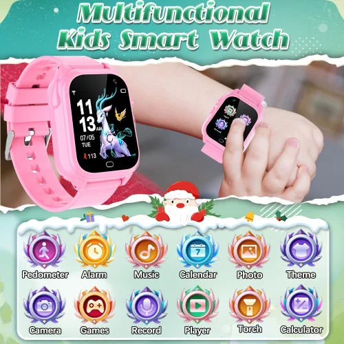 Miniatura 3 de Reloj inteligente impermeable para niños y niñas de 3 a 12 años, juguetes de aprendizaje con 26 juegos, cámara, video, pantalla táctil, reproductor