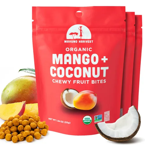 Miniatura 10 de Mavuno Harvest Bocadillos de frutas orgánicas – Bocados de fruta masticables – Alimentos saludables para niños y adultos – de origen ético, sin OMG