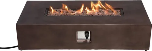 Miniatura 13 de SUNBURY Mesa de fuego de propano para exteriores de 35 pulgadas, mesa de fuego gris para patio de 50,000 BTU, mesa de fuego cuadrada de gas