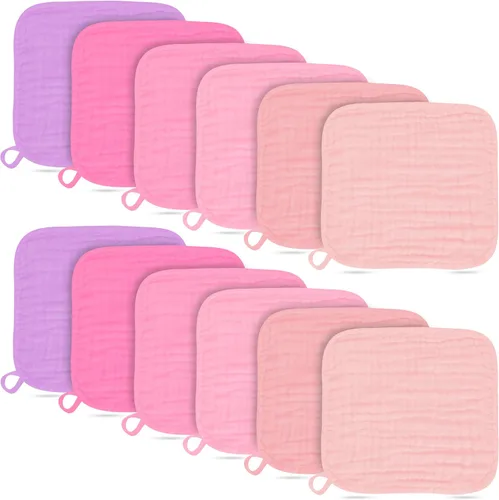 Miniatura 11 de Paquete de 12 paños de muselina para eructos, grandes de 20 x 10 pulgadas, ultra absorbentes, 100% algodón para babas y desorden del bebé, trapo